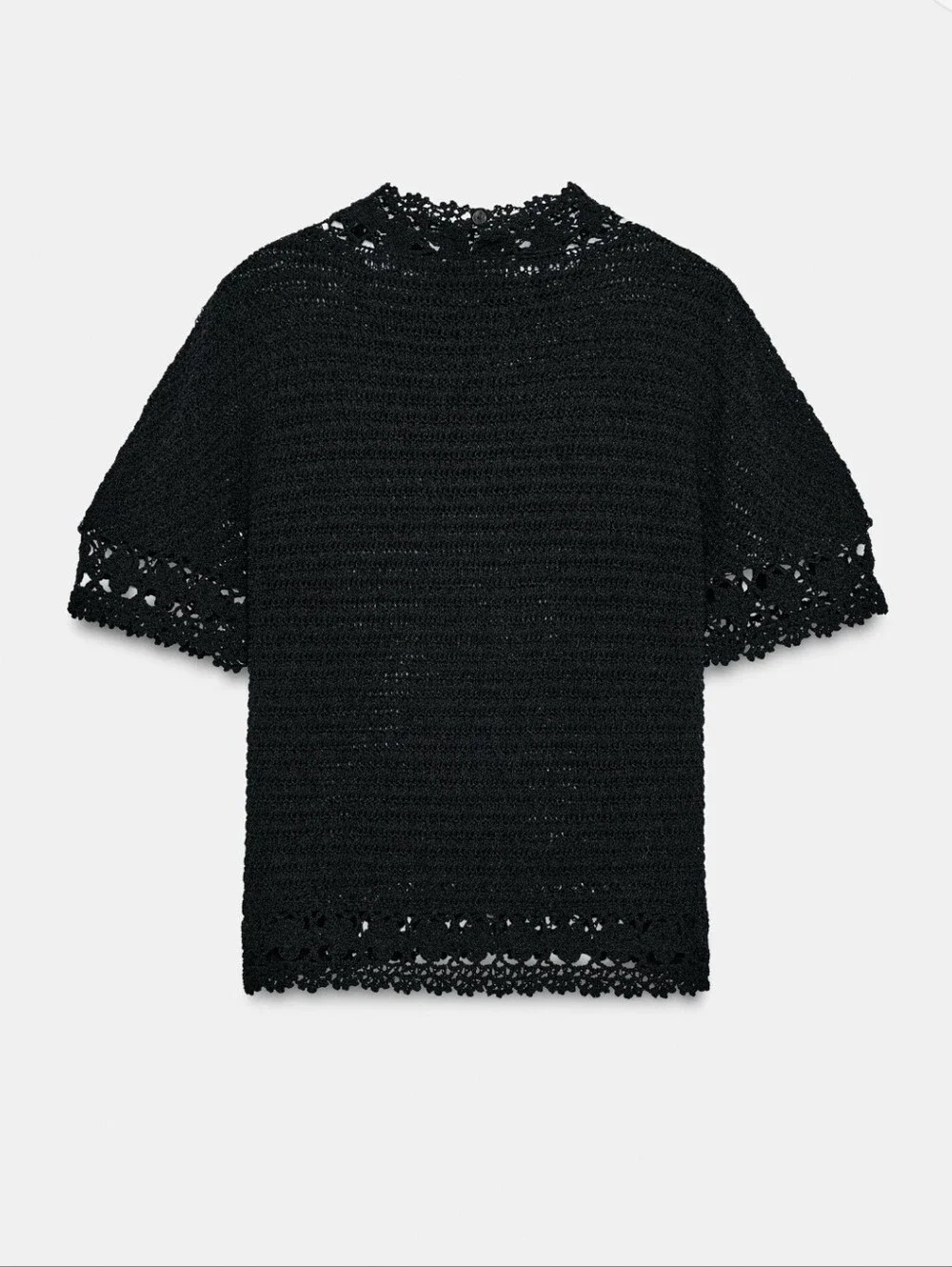 ❤️❤️SALE ENDS on Aug.18💔💔Zara HIGH COLLAR KNIT FLORAL TOP(S)